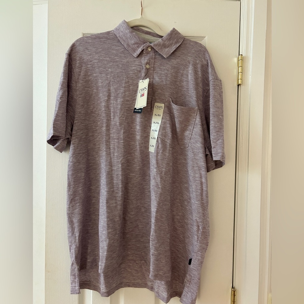 NWT Chaps Men’s Heathered Lavender Polo Shirt men’s xl
